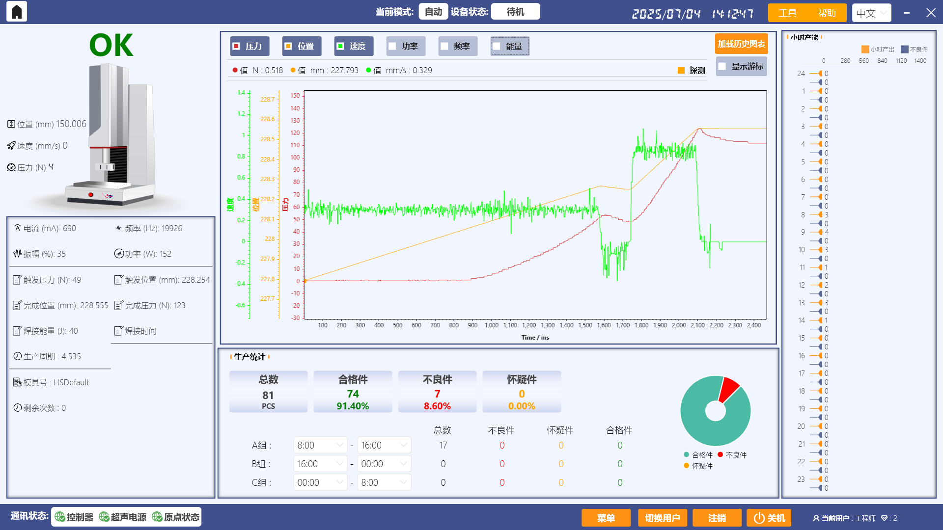 HS SERVO智能操作系统界面